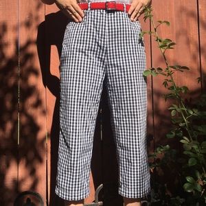 High waisted checkered pants